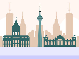 Fernsehturm Berlin Concept Illustration Stylish and Beautiful © designing ocean