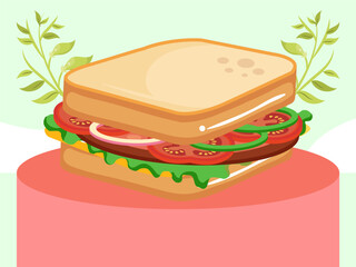 Cuban Sandwich Concept Illustration Stylish and Beautiful