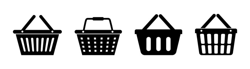 Shopping basket icon. Grocery Shopping Icon Set. Basket market and product vector symbol