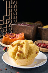 Delicious steamed raisin corn flour yellow steamed bun