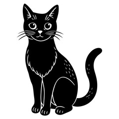 Cat vector shilhouette single set
