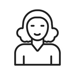 Ginger Women icon vector image. Suitable for mobile apps, web apps and print media.