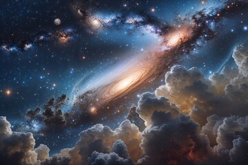 Obraz premium Stellar Exploration of the Universe and Galaxies The Beauty of Celestial Wonders