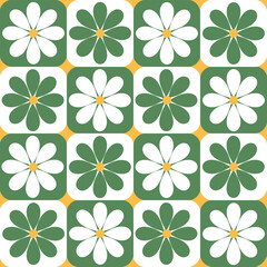 Obraz premium Elegant Flowers Tile Vector Seamless Pattern Digital Paper – Floral Decorative Background for Scrapbooking, Textile, Wallpaper, and Graphic Design