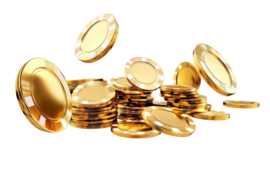 Golden casino chips