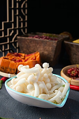 Fresh hot pot side dish white jade seafood mushroom