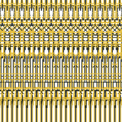 Golden texture in the form of repeating patterned elements.