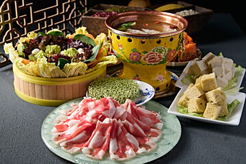 Delicious hot pot meal combination