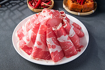 Creative presentation of premium beef slices