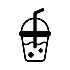 Ready to use glyph style icon of takeaway juice glass