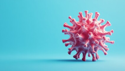 3D rendering of a coronavirus on a blue background