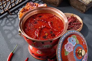 Cloisonne hot pot soup base spicy beef oil pot