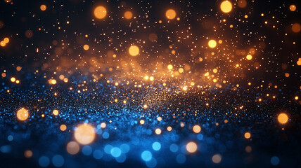 christmas lights on a blue background