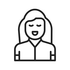 Girl icon vector image. Suitable for mobile apps, web apps and print media.