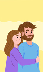 Obraz premium Young couple sharing a tender hug: embracing love and togetherness