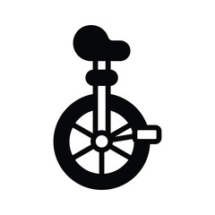A customizable glyph icon showing carnival unicycle © CreativeStudio