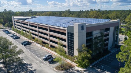 Solar Panels Covering a Multi-Story Parking Structure