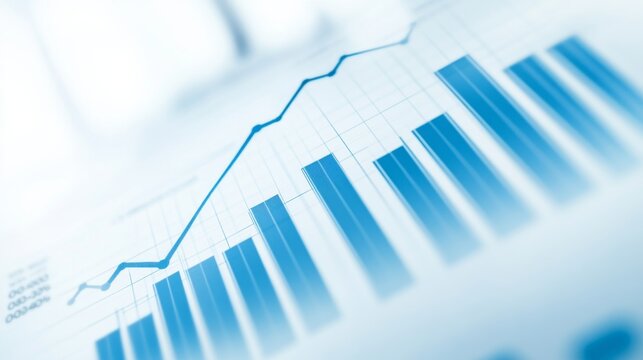 A clean business graph with simple bars and clear labels, displaying key performance indicators KPIs, set against a light background for easy readability.
