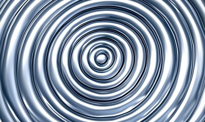 Gleaming silver concentric circles ripple outward, creating a hypnotic and fluid abstract design