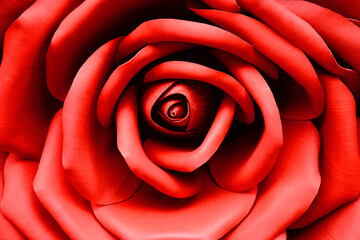 Red Rose - Top view fresh single blooming flower in the garden - image for valentine love concept  , Floral backdrop and beautiful detail  