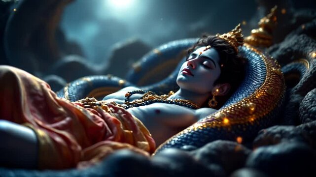 Lord Vishnu sleeping