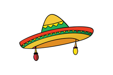 Vector art illustration of a festive fiesta hat1.eps