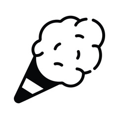 Here is an editable glyph icon of snow cone