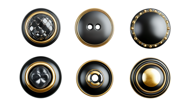 6 pcs different type of elegant black button