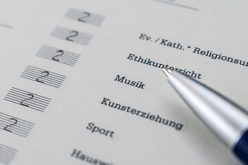 Schulzeugnis der Sekundarschule