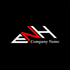 ENH logo design, ENH simple and modern logo. ENH luxurious alphabet design