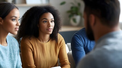 Patients are listening to their therapist during a group therapy session