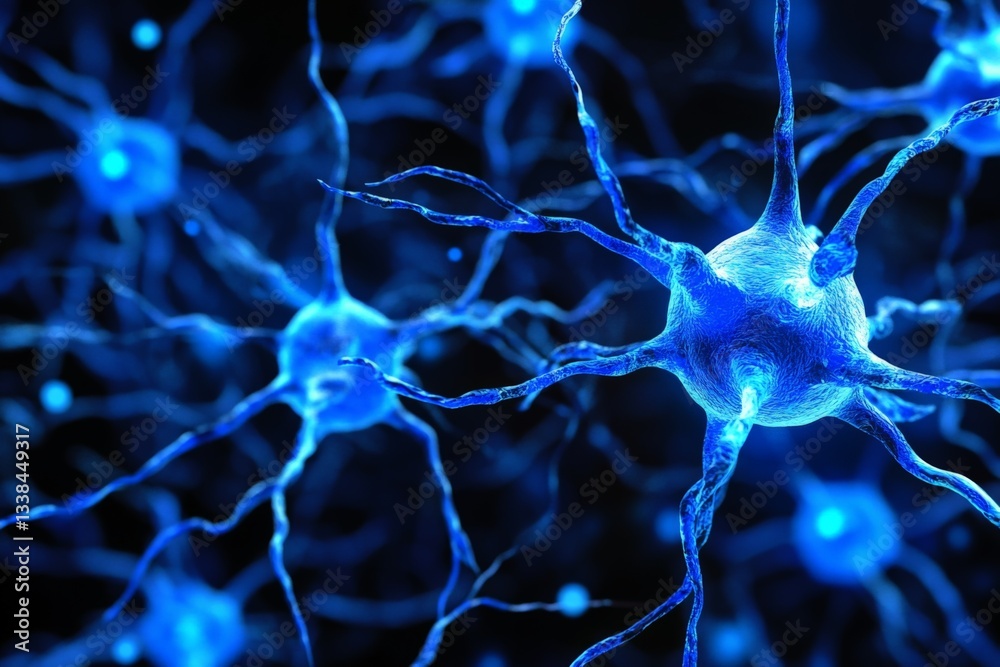 Leinwandbilder neural networks connected by intricate blue strands in a dark environment showcase the complexity of