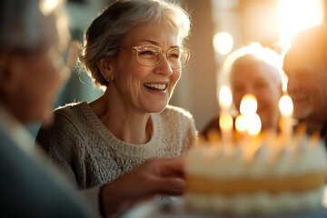 Celebrating a joyful birthday with laughter and warmth among friends during a sunny afternoon gathering