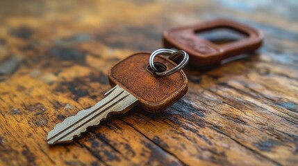 a bunch of keys on a wooden table, car, house, work