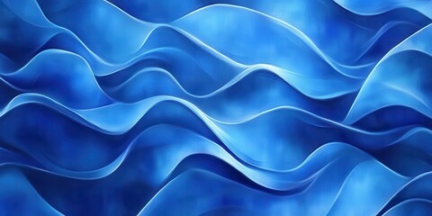 Obraz premium Abstract Blue Waves Background with Smooth Flowing Lines