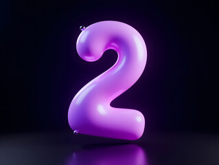 Naklejka premium 3d rendering number font 2, countdown concept with number 2