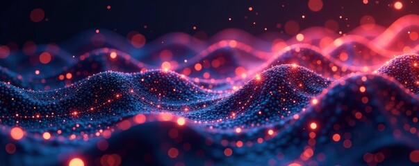 Obraz premium Shimmering ultra-thin metallic AI grid, fluid motion, high-tech backdrop, background, steel