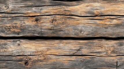 Weathered Wooden Planks Show Grain and Texture