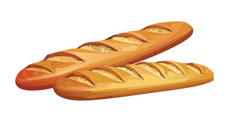 Baguette Bread - Vector Illustration