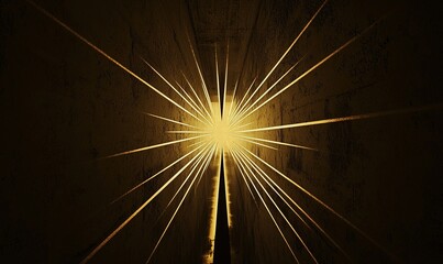 Radiant light bursts through narrow walls, illuminating the space with glowing rays and casting dramatic shadows