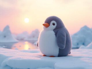 Fototapeta premium cute winter penguin illustration