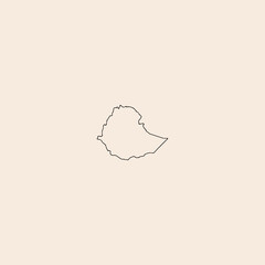 Ethiopia Map icon flat vector design.