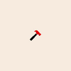Hammer icon flat vector design. 