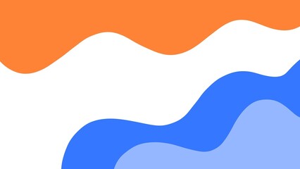 Aesthetic abstract background of blue and orange waves