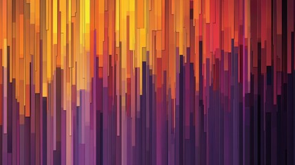 Abstract Vertical Stripes Artwork: Warm Hues and Gradient Shades Digital Painting