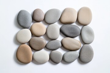 Smooth pebbles arranged in harmonious pattern showcase diverse e