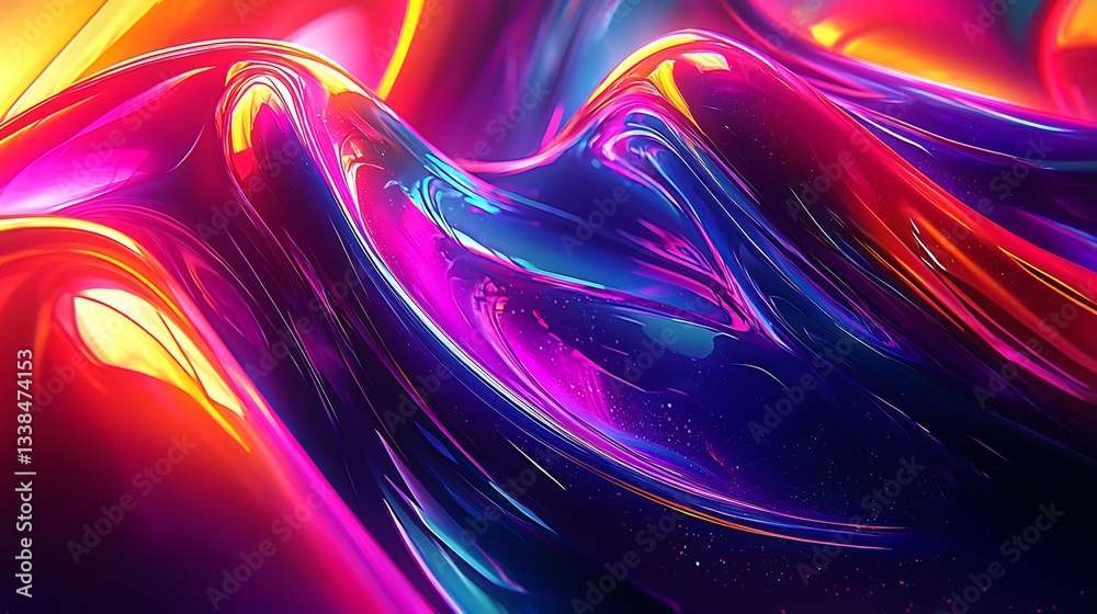 Poster vibrant flowing abstract background