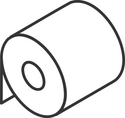 Toilet paper roll or tube icon design, template for wc. Bathroom hygiene icons, kitchen cleaning towel. Blank soft scroll product.