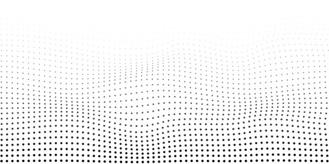 Dotted gradient vector illustration, white and black halftone background, horizontal seamless dotted lines, monochrome dots texture backdrop, retro effect. modern