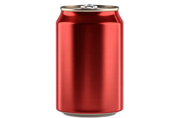 Fototapeta premium Bright red soda can isolated on white background, showcasing design